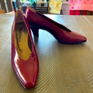 Blood red, vintage Yves Saint Laurent pumps